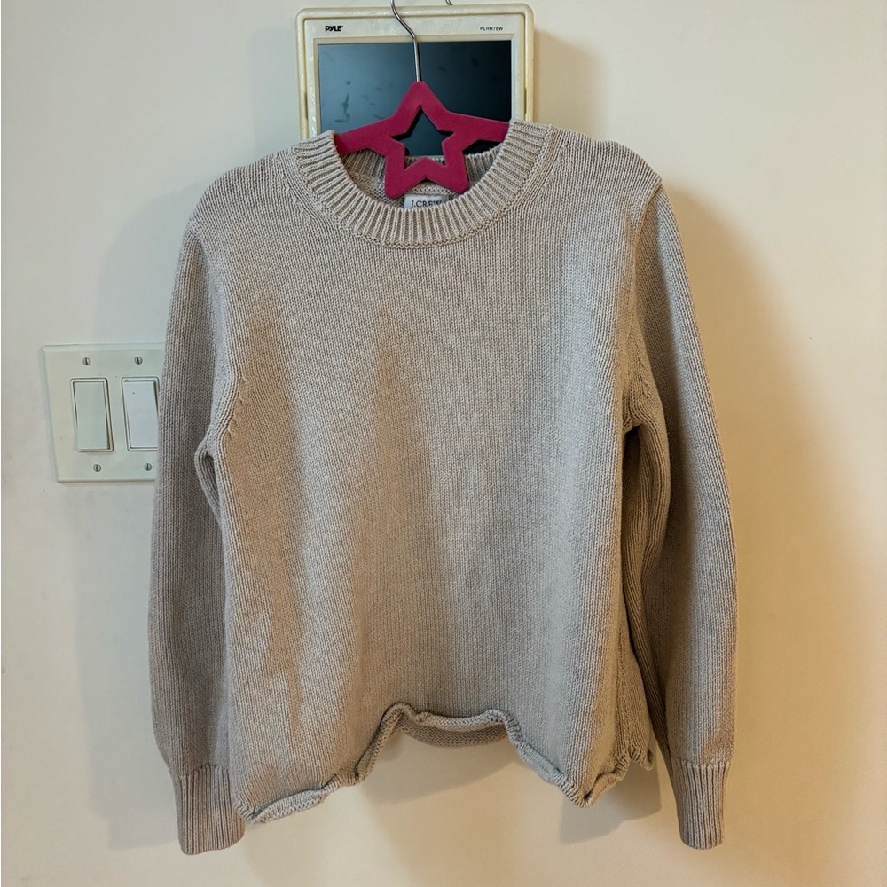J. Crew beige scalloped sweater
